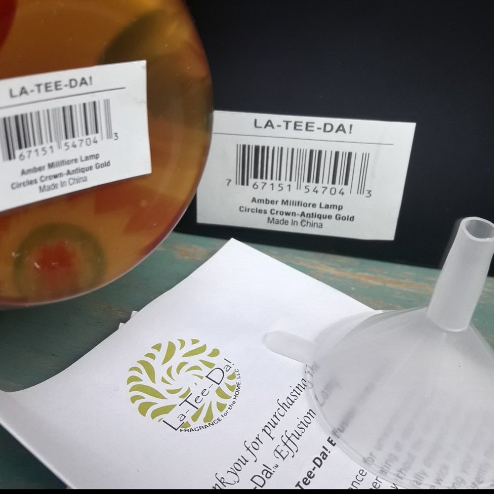 NEW Millefiori Blown Glass Oil Lamp Nwt La Tee Da New in Box Millefiori Art - Picture 10 of 16